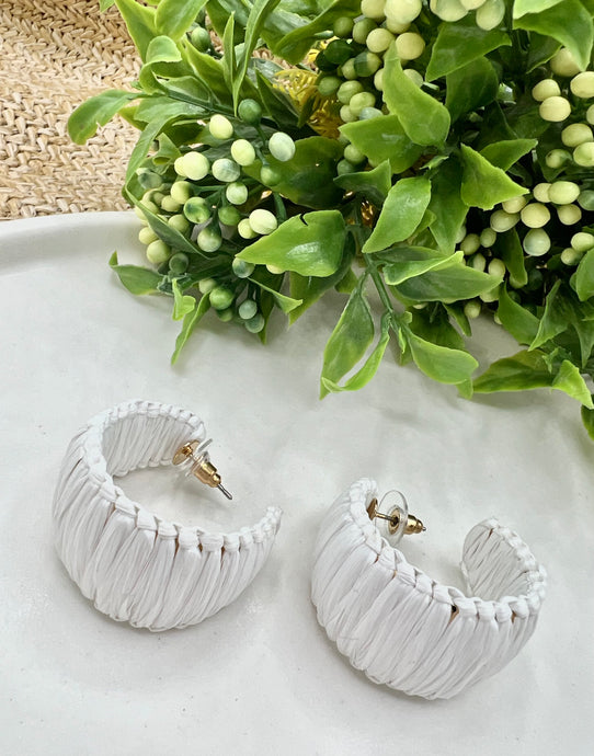 Carolina White or Salmon Straw Earrings