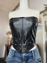Load image into Gallery viewer, Alissa Black Leather Corset