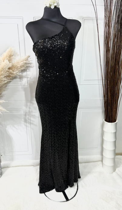 Alexis Black One-Shoulder Mermaid Formal/Prom Sequins Dress