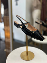 Load image into Gallery viewer, Tiffany Nude or Black Sling Back Flat Shoes