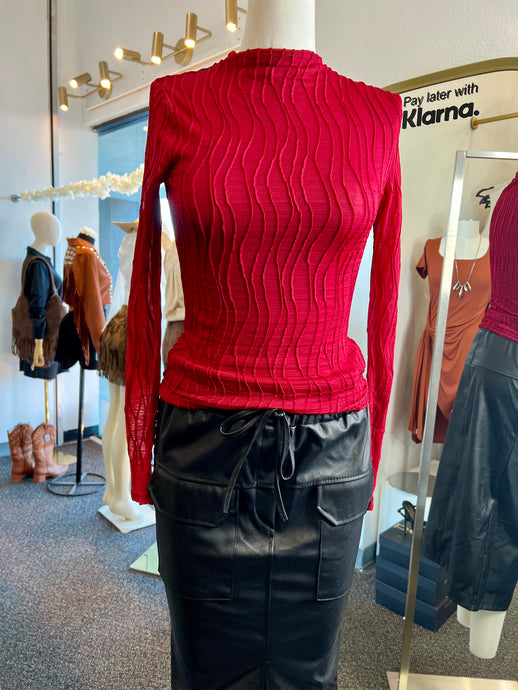 Rachael Closed Textured Long Sleeve Top