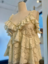 Load image into Gallery viewer, Romina Ivory Or Sky Blue Lace Ruffle Detail Top