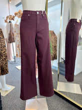 Load image into Gallery viewer, Romina Burgundy Wide Leg Button Up Jeans
