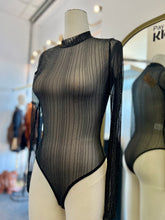 Load image into Gallery viewer, Hannia Black/Silver Bodysuit Transparent