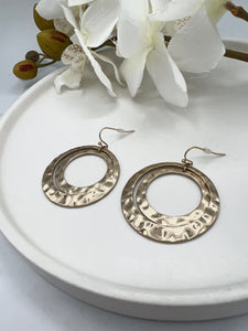 Tessy Hammered Style Circular Dangle Earrings