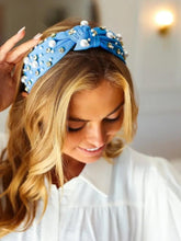 Load image into Gallery viewer, Alia” Blue Pearl &amp; Jewelrs Headband