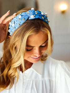 Alia” Blue Pearl & Jewelrs Headband