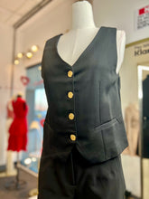 Load image into Gallery viewer, Valentina Gold Button, Black Vest