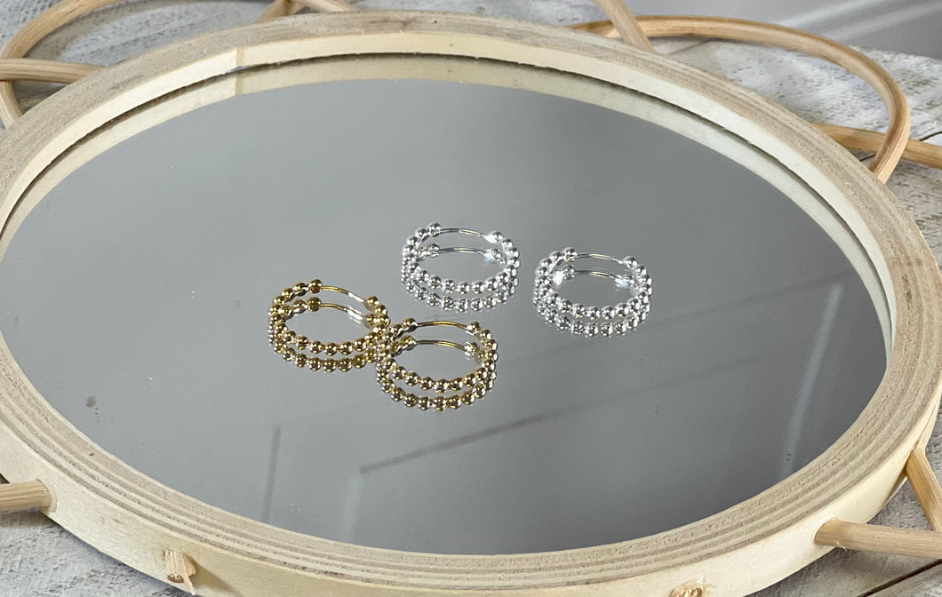 Dayana Gold or Silver Dots Hoop Earrings