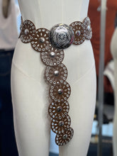 Load image into Gallery viewer, Vanessa Brown/Silver Flora Western Belt