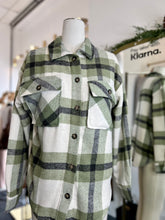 Load image into Gallery viewer, Olivia Olive Oversized Plaid Flannel jacket