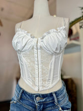 Load image into Gallery viewer, Evelyn White Spaghetti Strap Corset