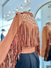 Load image into Gallery viewer, Estrella Camel Suede Zipper Up Stars Design Cowgirl Jacket