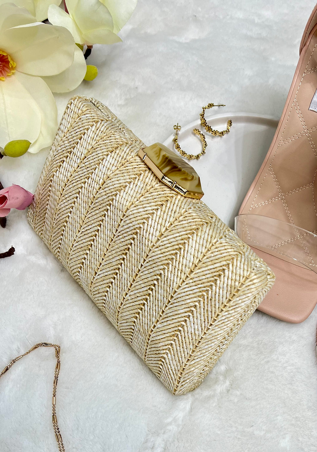 Nailea Natural Straw Crossbody or Clutch Bag