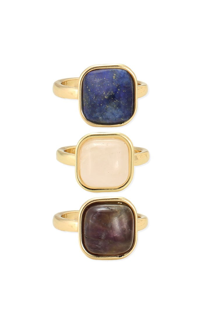 Rounded Square Cushion Gemstone Ring