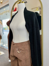Load image into Gallery viewer, Olivia Burgundy or Black Knit Open Front Cropped Cardigan