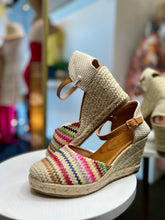 Load image into Gallery viewer, Trisha Multi Color Wedge Platforms with Adjustable Ankle Straps
