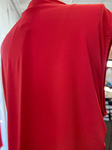 Denisse Red Satin Round High neck Top