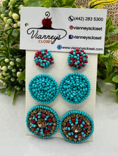 Load image into Gallery viewer, Karina Yellow, Purple and Blue 3-1 Beaded Earrings