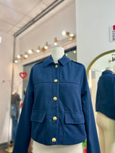 Load image into Gallery viewer, Sadie Navy Gold Button Detail Jacket