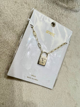 Load image into Gallery viewer, Farah Gold Tone Initial Lock Necklace