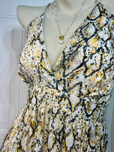 Load image into Gallery viewer, Donna Yellow, Gold, Black Snakeskin Maxi Dress