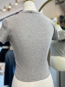 Janessa Black or Heather Grey Round Neck Tee