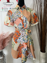 Load image into Gallery viewer, *CLEARANCE* Aileen Patchwork Button Down A Line Dress