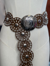 Load image into Gallery viewer, Vanessa Brown/Silver Flora Western Belt