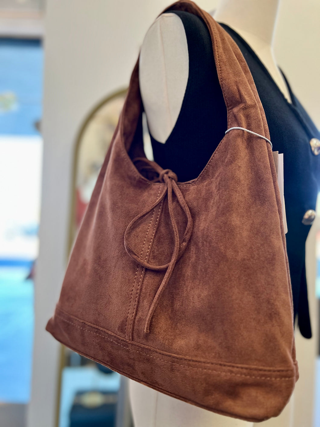Tania Suede Medium Shoulder Bag