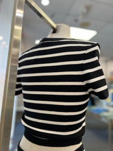 Load image into Gallery viewer, Bianca Black and White Stripes Crop Top
