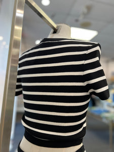 Bianca Black and White Stripes Crop Top