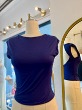 Load image into Gallery viewer, Phoebe Navy or Mint Open Back Stretchy Double Lined Top