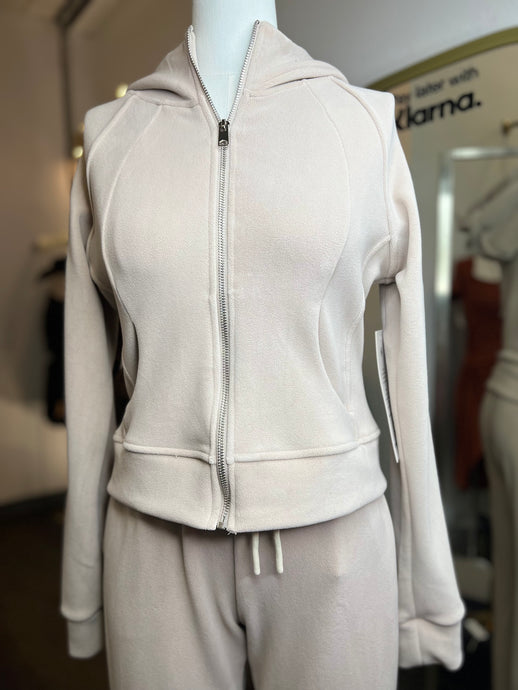Destiny Milk Tea Suede Hoodie