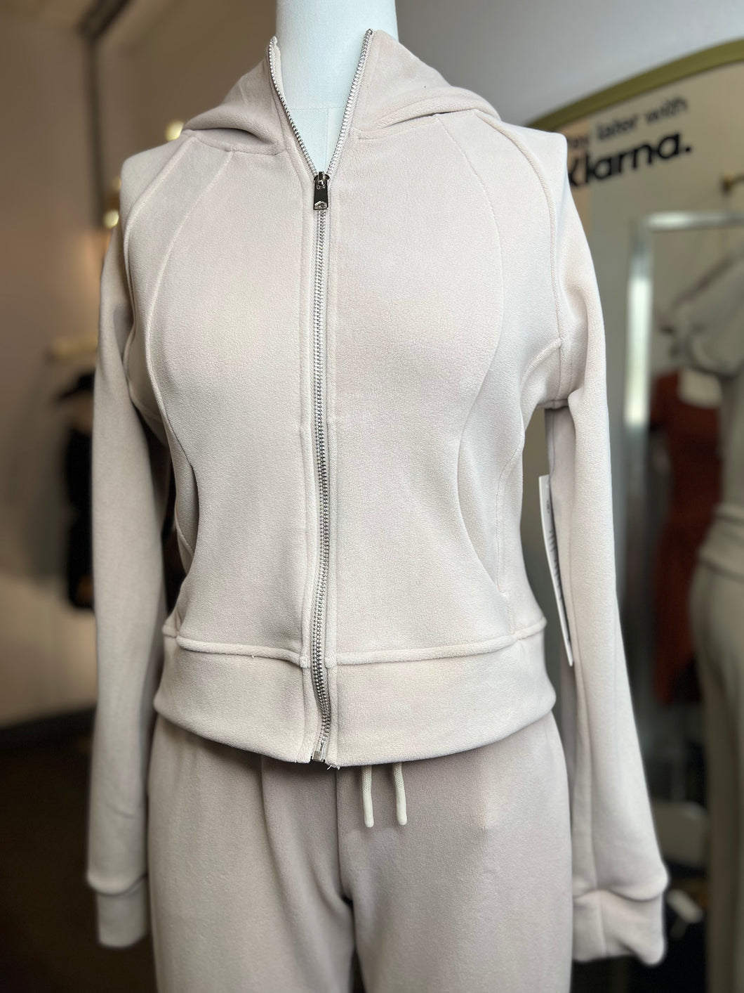 Destiny Milk Tea Suede Hoodie