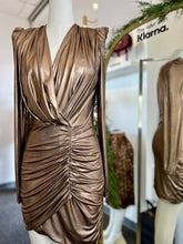 Load image into Gallery viewer, Aura Long Sleeve V-Neck Puff Shoulder Mini Dress