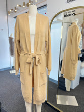 Load image into Gallery viewer, Hayven Mustard Self Tie Long Cardigan