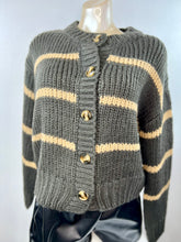 Load image into Gallery viewer, Itza Fluffy striped button-down cardigan