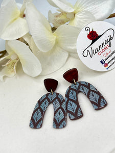 Emma Brown and Blue Acrylic Earrings