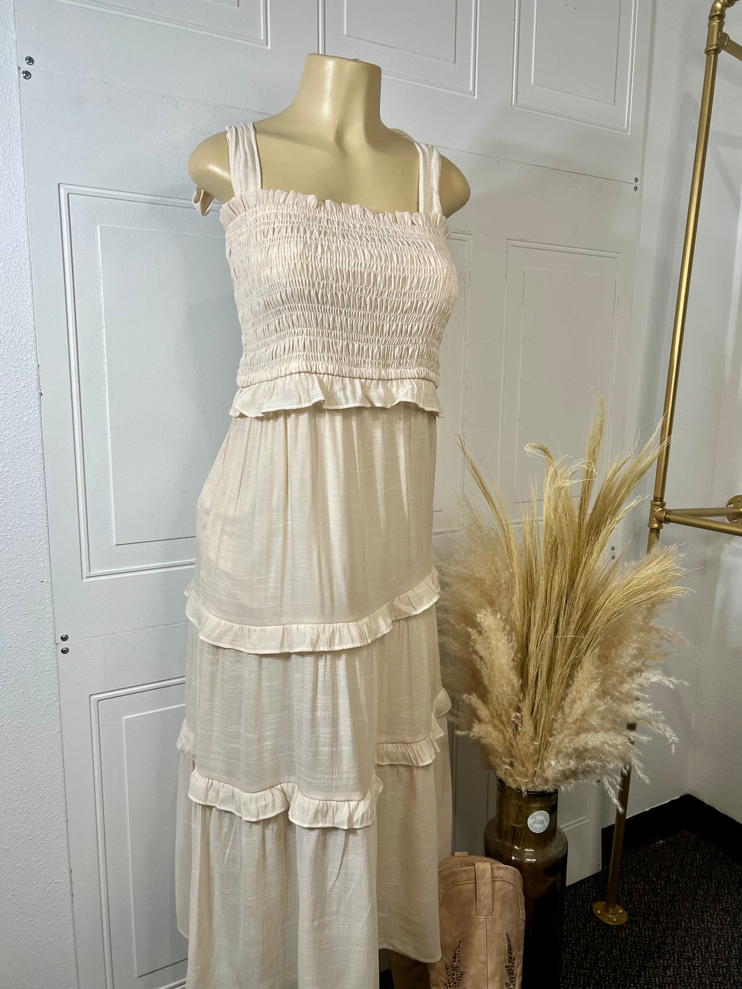 Aracely Pleated Smocked Dress