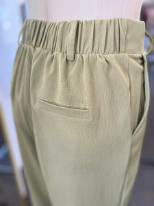 Hailey Tan Khaki Sage, or Black Slip On Wide Leg Trousers