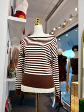 Load image into Gallery viewer, Jessie Off Shoulder Striped Sweater Knit Top Long Sleeve