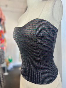 Clearance* Savy Multi Color Shimmer Cropped Tube Top