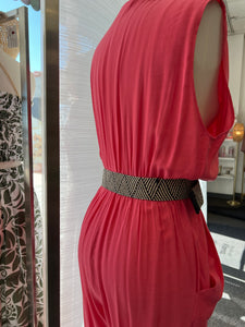 Claudia Slate Blue or Pink Drop Shoulder Belt Detail Jumper
