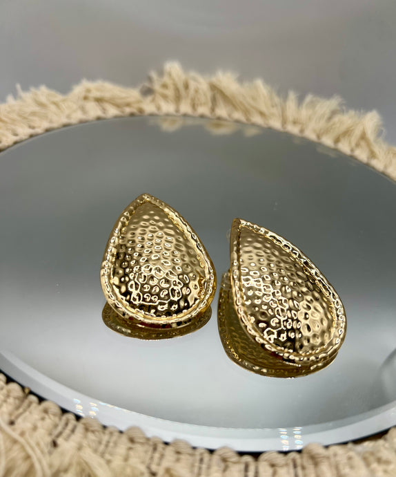 Helen Gold Large Tear Drop Earrings