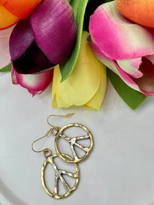 Brooke Gold Peace and Love Earrings