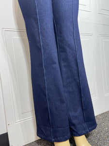 Denisse Dark Blue Stretchy Wide Leg Pants