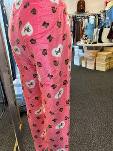 Valentina Pink Cheetah and Dog Print Pajama Pants