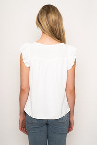 Gina Moss/Gray, Black or White Sleeveless Round Neck Top