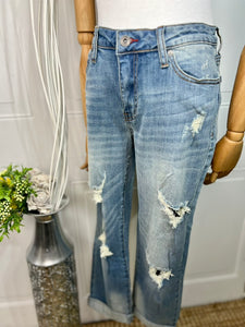 Alice Distressed Denim Mom Jeans